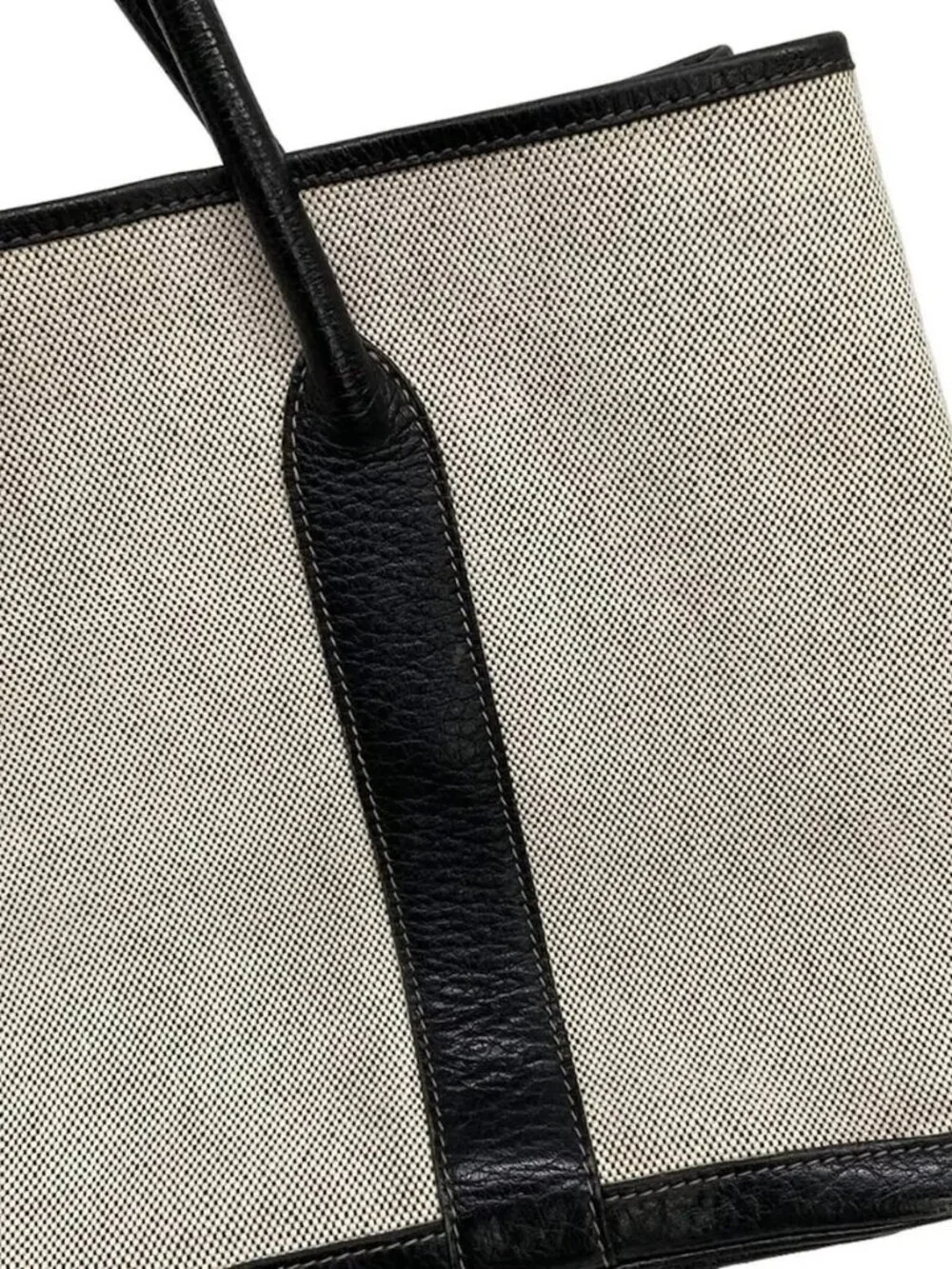 HERMES Garden Party PM - Cream Black Toile H Leather Square G Tote Bag - Picture 10 of 15